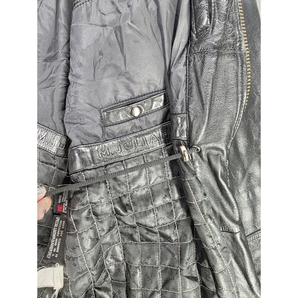 M Julian x Wilsons Leather Men Leather Trench Coat Black Vintage Y2K Gorpcore - Picture 9 of 16
